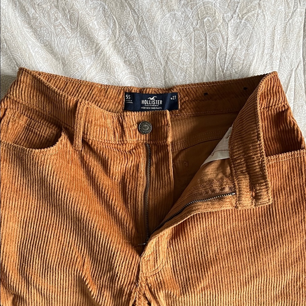 Hollister Corduroy Pants in Warm Orange